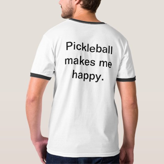 White Pickleball Jackolantern T-shirt (Achterkant volledig)