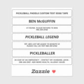 White Pickleball Paddle Edge Tape Custom Text ICE Sticker (Vel)