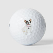 White Pied Frenchie French Bulldog Golfballen (Voorkant)