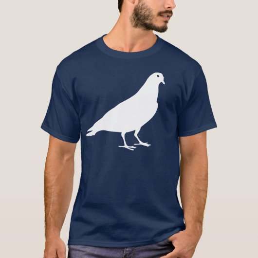 White Pigeon Animal Print T-shirt (Voorkant)