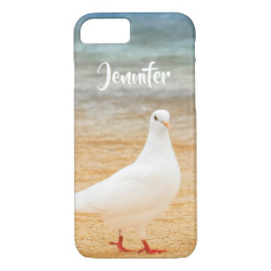 White Pigeon Bird Persoonlijke naam Case-Mate iPhone Case