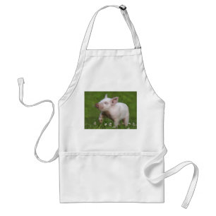 White Piglet Smelling Flowers Standaard Schort