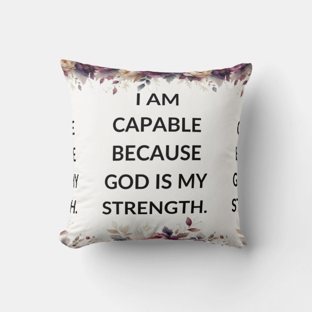 White pillow with a simple religious quote kussen (Voorkant)