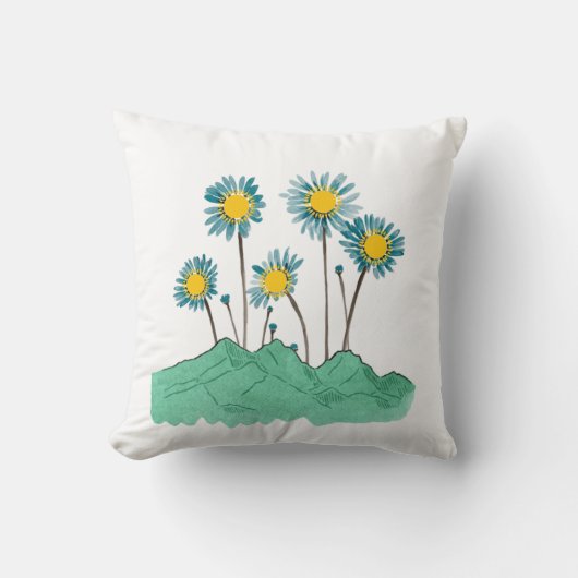 White Pillow with Kazakhstan Cultural Design Kussen (Voorkant)