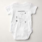 White pilot pet, gouden sterren, flight aviator T- Romper (Achterkant)