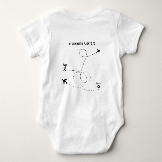 White pilot pet, gouden sterren, flight aviator T- Romper (Achterkant)