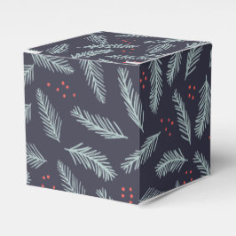 White Pine Boughs Feathers Holly Berries Kerstmis Bedankdoosjes