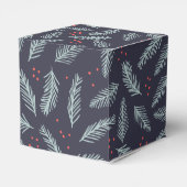 White Pine Boughs Feathers Holly Berries Kerstmis Bedankdoosjes (Achterkant)