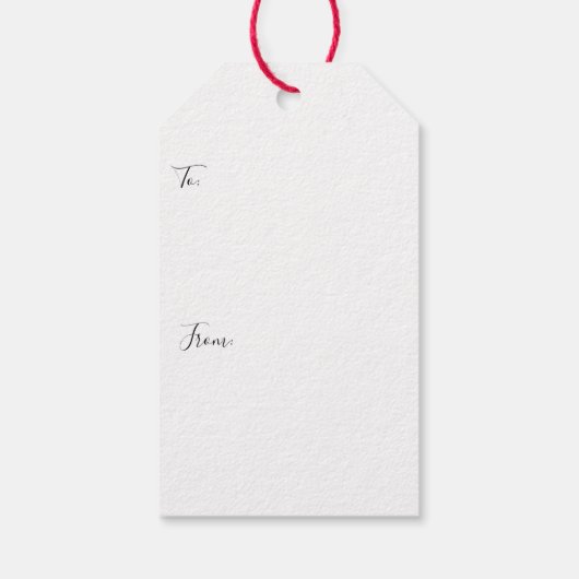 White Pine Boughs Feathers Holly Berries Kerstmis Cadeaulabel (Achterkant)