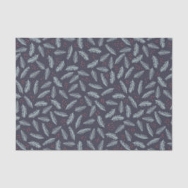 White Pine Boughs Feathers Holly Berries Kerstmis Tissuepapier