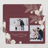 White Pine Cones 2 Foto Vakantie Groeten Kaart (Voorkant / Achterkant)