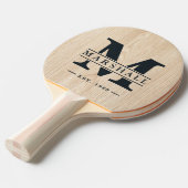 White Pine Monogram & Name Overlay Tafeltennisbatje (Voorkant Gekanteld)