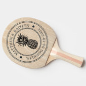 White Pine Pineapple Wedding Crest & Names Tafeltennisbatje (Zijkant)