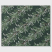 White Pine Silver Spruce Garlands Deep Pine Green Cadeaupapier (Vlak)