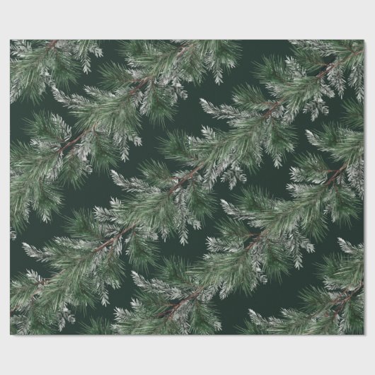 White Pine Silver Spruce Garlands Deep Pine Green Cadeaupapier (Vlak)