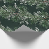 White Pine Silver Spruce Garlands Deep Pine Green Cadeaupapier (Hoek)