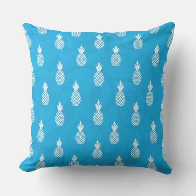 White Pineapple Pattern Stylish and Fun Buitenkussen (Voorkant)