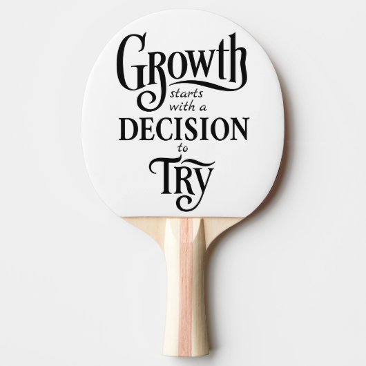 White Ping Pong Paddle – Groei begint Tafeltennisbatje (Voorkant)