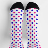 White Pink Blue Polka Dot Pattern Sokken (Top)