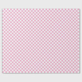White & Pink Checkerboard Wrapping Paper Roll Cadeaupapier (Vlak)