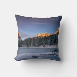 White Pink Elegant Floral Kijk naar de zonsonderga Kussen