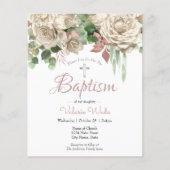 White Pink Floral Budget Baptism Flyer (Voorkant)