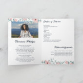 White & Pink Floral Photo Funeral Programme (Binnen)