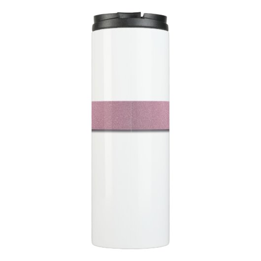 White Pink Glitter Girly Monogram Lady Boss Script Thermosbeker (Achterkant)