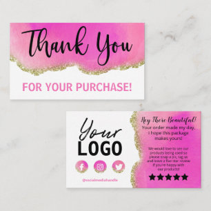 White Pink Gold Agate Hartelijk dank Invoegen Visitekaartje