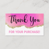 White Pink Gold Agate Hartelijk dank Invoegen Visitekaartje (Voorkant)