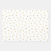 White Pink Gold Dots Heart Birthday Inpakpapier Vel (Voorkant 3)