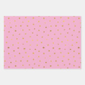 White Pink Gold Dots Heart Birthday Inpakpapier Vel (Voorkant 2)