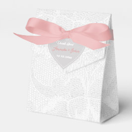 White Pink Grey Lace Wedding Favor Dank je Bedankdoosjes