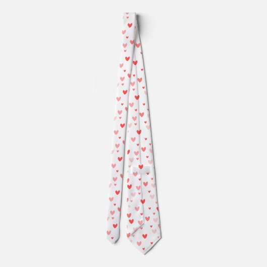 White Pink Hearts Valentijnsdag Stropdas (Achterkant)