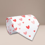 White Pink Hearts Valentijnsdag Stropdas<br><div class="desc">Vul je Valentijnsdag aan met dit schattige hart pattereerde stropdas in rode en roze kleuren. Geïllustreerd en ontworpen door Patricia Alvarez.</div>