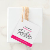 White Pink Last Rodeo Bachelorette Party Bedankjes Labels (In situ)