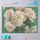 White/ Pink Peonies With Spring Flowers Decoupage Tissuepapier (Craft)