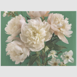  White/ Pink Peonies With Spring Flowers Decoupage Tissuepapier