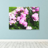 White Pink Peony Flower Canvas Afdruk (Insitu (Houten vloer))