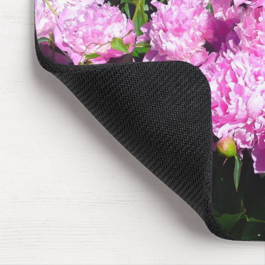 White Pink Peony Mousepad Muismat (Hoek)