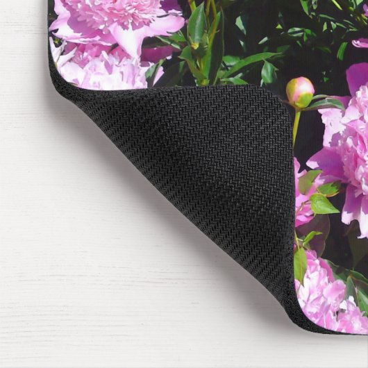White Pink Peony Mousepad Muismat (Hoek)