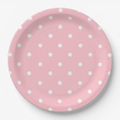 White Pink Polka Dot Paper Bord (Voorkant)