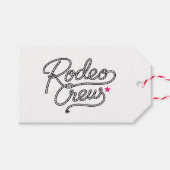 White Pink Rodeo Crew Bachelorette Party Cadeaulabel (Voorkant (Horizontaal))