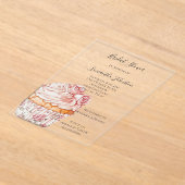 White Pink Roses Floral Cupcake Bridal Shower Acryl Uitnodigingen (Laagn)