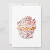 White Pink Roses Floral Cupcake Bridal Shower Kaart (Achterkant)