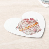 White Pink Roses Floral Cupcake Bridal Shower Kartonnen Onderzetters (Gekanteld)