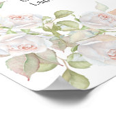 White Pink Roses Wedding Zitplaatsen Grafiek 160 g Poster (Hoek)