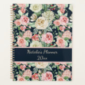 White & Pink Roses with Quote Personalized Planner (Voorkant)