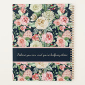 White & Pink Roses with Quote Personalized Planner (Achterkant)