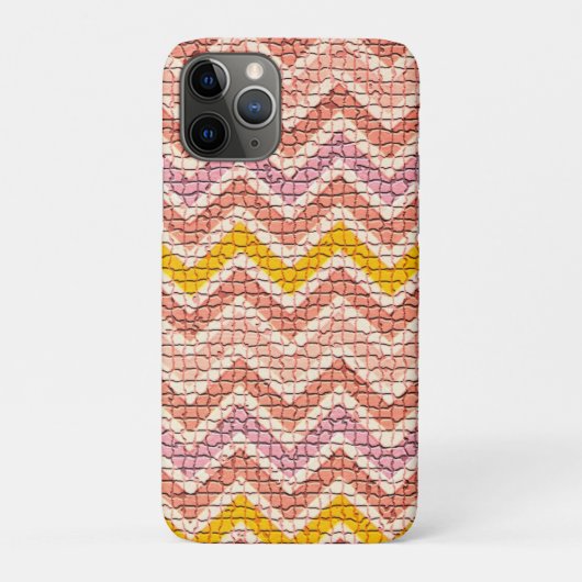 WHITE PINK YELLOW MOSAIC CHEVRONS Case-Mate iPhone CASE (Achterkant)